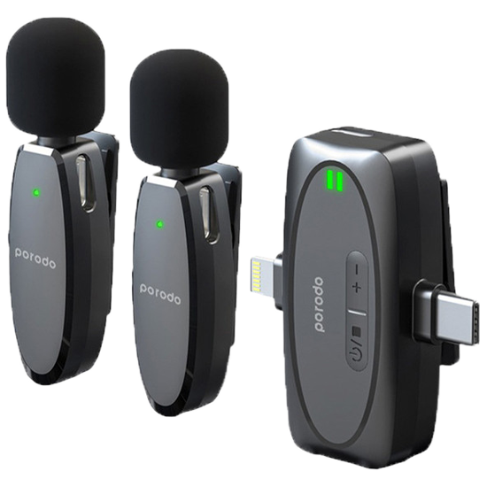 میکروفن بی سیم مدل Porodo DUAL MIC